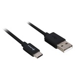 Sharkoon USB-A 2.0 - USB-C kabel Zwart, 0,5 meter	