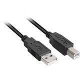 Sharkoon USB-A 2.0 naar USB-B kabel Zwart, 3 meter