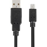 Sharkoon USB-A 2.0 naar mini-USB-B kabel Zwart, 3 meter, Dubbele afscherming