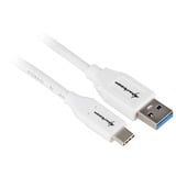 Sharkoon USB-A 3.2 Gen 2 naar USB-C kabel Wit, 0,5 meter	