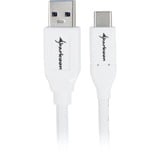 Sharkoon USB-A 3.2 Gen 2 naar USB-C kabel Wit, 0,5 meter	