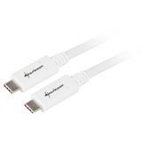 Sharkoon USB-C 3.2 > USB-C kabel Wit, 1 meter