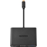 Sitecom USB-C naar USB + VGA + USB-C 3-in-1 Adapter Zwart, CN-364