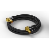 goobay Antennekabel Coax-plug 90° > Coax-stekker 90° Zwart, 1 meter