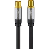 goobay Antennekabel Coax-plug > Coax-stekker Zwart, 1 meter