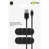 goobay Kabel Management 4-Slots kabelgeleiding Zwart, 2 stuks