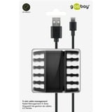 goobay Kabel Management 5-Slots kabelgeleiding Zwart, 2 stuks