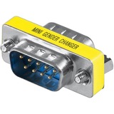 goobay Mini Gender Changer D-SUB 9-pin stekker > stekker adapter Geel