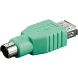 goobay PS/2 (male) naar USB-A 2.0 (female) adapter Groen