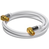 goobay SAT Antennekabel 90° - 2 m Wit, 135 dB