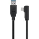 goobay USB-A 3.0 male > USB-C male 90° kabel Zwart, 3 meter