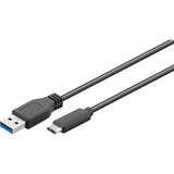 goobay USB-C - USB-A 3.0 kabel Zwart, 0,15 meter