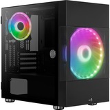 Aerocool Atomic v2, Tower-behuizing Zwart | 2x USB-A 3.2 (5 Gbit/s) | 2x Audio | Window-kit