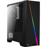 Aerocool Cylon, Tower-behuizing Zwart | 2x USB-A 2.0 | USB-A 3.2 (5 Gbit/s) | 2x Audio | Window-kit