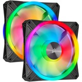 Corsair iCUE QL140 RGB case fan Zwart, 2 stuks, 4-pins PWM fan-connector