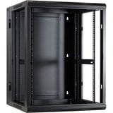 DSI 15U wandkast (kantelbaar) met glazen deur - DS6615-DOUBLE server rack Zwart, 600 x 600 x 770mm