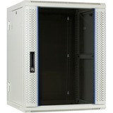 DSI 15U witte wandkast (kantelbaar) met glazen deur - DS6615W-DOUBLE server rack Wit, 600 x 600 x 770mm