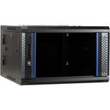 DSI 6U wandkast (kantelbaar) met glazen deur - DS6606-DOUBLE server rack Zwart, 600 x 600 x 368mm