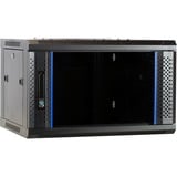 DSI 6U wandkast met glazen deur - DS6406 server rack Zwart, 600 x 450 x 368mm
