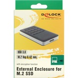 DeLOCK Externe behuizing M.2 Key B 42 mm SATA SSD > USB 3.0 Micro-B Grijs/zwart, USB-B 3.2 (5 Gbit/s)