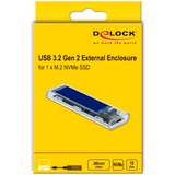 DeLOCK Externe behuizing voor M.2 NVMe PCIe SSD Transparant