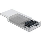 DeLOCK Externe dubbele behuizing voor 2x 2,5" SATA HDD/SSD externe behuizing Transparant, 42622