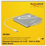 DeLOCK externe behuizing voor 5.25" Slot-in Slim SATA Zilver