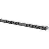 Digitus PDU 12x beschermcontact met overlastbeveiliging 19" 1HE Zwart/aluminium