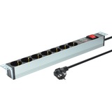 Digitus PDU 7-voudige stekkerdoos, 19", 1U Overspanningsbeveiliging