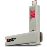 Lindy USB Type C port Blocker beveiliging Rood, 4 stuks