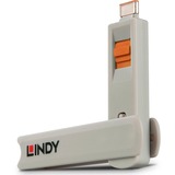 Lindy USB Type C port Blocker beveiliging Oranje, 4 stuks