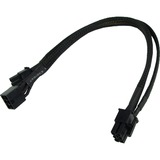 Phobya Adapter 6-Polig PCIe > 6+2-Polig PCIe 30cm Zwart