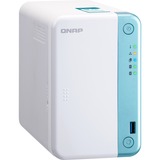 QNAP TS-251D-4G nas Wit/lichtblauw, USB 2.0, 2x USB-C 3.2 (5 Gbit/s), 1x HDMI 2.0