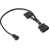Sharkoon 5,25" 4-pin (male) naar 5,25" 4-pin (female) + 2-pin koeler (male) adapter Zwart, 30 centimeter