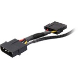 Sharkoon 5,25" 4-pin (male) naar 5,25" 4-pin (female) + 2-pin koeler (male) adapter Zwart, 30 centimeter