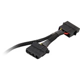 Sharkoon 5,25" 4-pin (male) naar 5,25" 4-pin (female) + 2-pin koeler (male) adapter Zwart, 30 centimeter