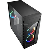 Sharkoon NIGHT SHARK RGB midi tower behuizing Zwart | 4x USB-A | RGB | Window