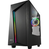 Sharkoon REV100 Tower-behuizing Zwart | 2x USB-A 3.2 (5 Gbit/s) | 2x Audio | Window-kit