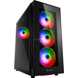 Sharkoon TG5 Pro RGB Tower-behuizing Zwart | 2x USB-A 2.0 | 2x USB-A 3.2 (5 Gbit/s) | 2x Audio | Window-kit