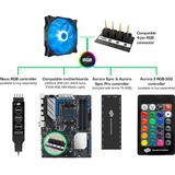 SilentiumPC Stella HP RGB 140 PWM case fan Zwart/transparant, 4-pins PWM aansluiting