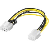 goobay 6-pin PCIe (male) naar 8-pin PCIe (female) adpaterkabel adapter Zwart/geel