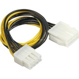 goobay 8-Pin EPS Verlengkabel 28cm Zwart/geel, Bulk