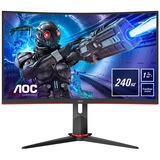 AOC C32G2ZE/BK 32" curved gaming monitor Zwart/rood, 2x HDMI, DisplayPort, 240 Hz