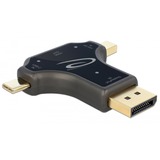 DeLOCK 3-in-1 Monitoradapter met USB-C/DP/mDP > HDMI antraciet