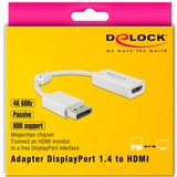 DeLOCK DisplayPort 1.4 > HDMI adapter Wit, 0,1 meter, 4K