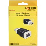 DeLOCK HDMI A naar VGA Adapter Zwart