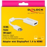 DeLOCK Mini DisplayPort 1.4 > HDMI adapter Wit, 0,1 meter, 4K