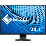 EIZO FlexScan EV2456-BK 24.1" Monitor Zwart, HDMI, DisplayPort, VGA, DVI-D, 2x USB-A 3.2 (5 Gbit/s), USB-B 3.0