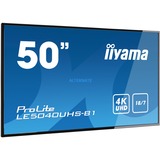 iiyama ProLite LE5040UHS-B1 50" 4K Ultra HD Public Display Zwart, 4K UHD, LAN, USB, VGA, HDMI