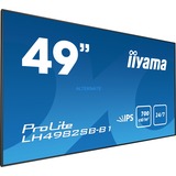 iiyama ProLite LH4982SB-B1 48.5" Public Display Zwart, VGA, DVI, 2xHDMI, DisplayPort, Audio